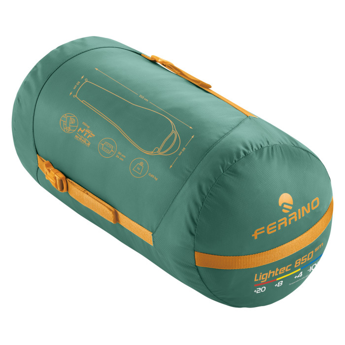 Спальный мешок Ferrino Lightec SM 850/+4°C Green/Yellow (Left)  
