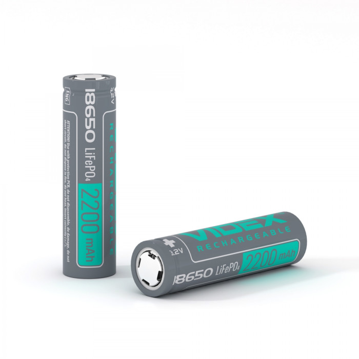 Аккумулятор Videx LiFePO4 18650 (без защиты) 2200mAh bulk/1шт  