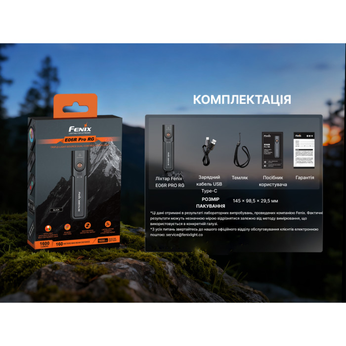 Фонарь Fenix ​​E06R PRO RG, черный  