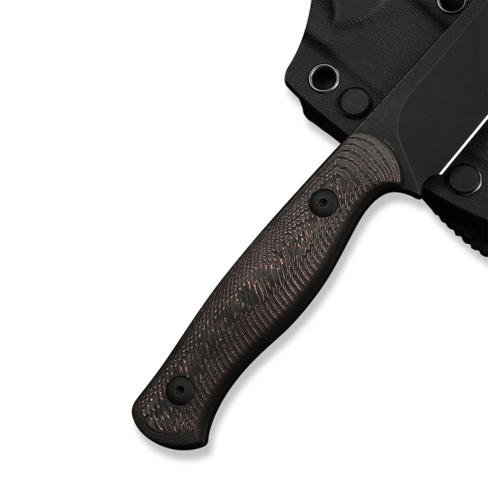 Нож фиксированный туристический Weknife Notchline, (8.7 см) CPM S35VN / Carbon Fiber медный с чехлом  