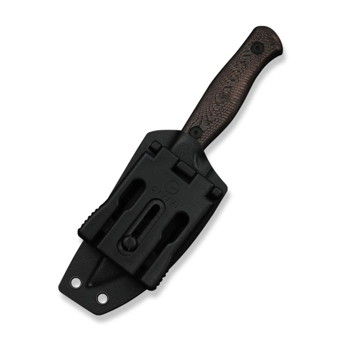 Нож фиксированный туристический Weknife Notchline, (8.7 см) CPM S35VN / Carbon Fiber медный с чехлом  