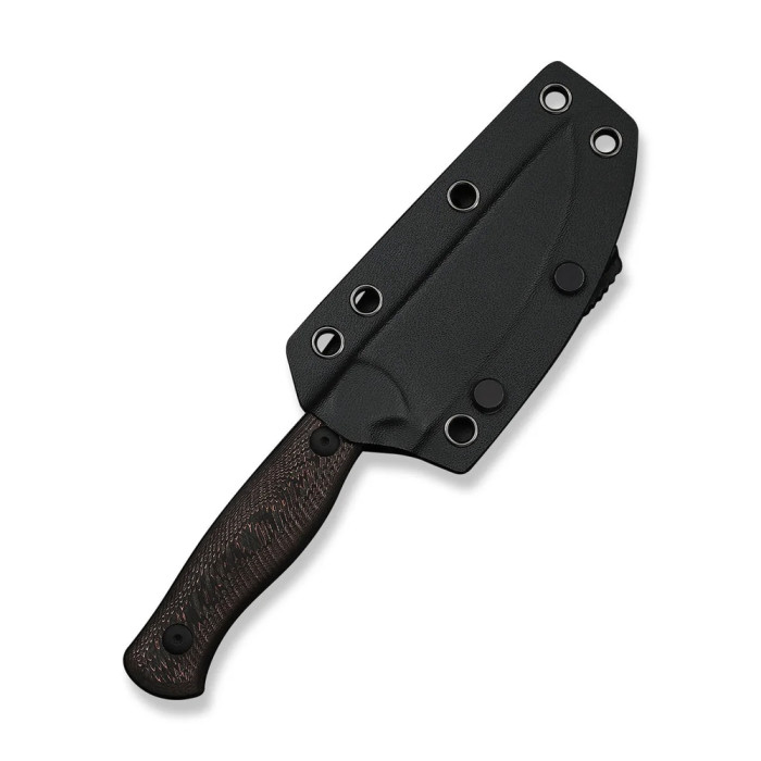 Нож фиксированный туристический Weknife Notchline, (8.7 см) CPM S35VN / Carbon Fiber медный с чехлом  