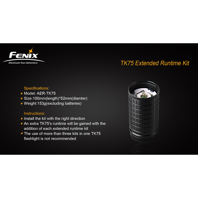 Секция корпуса с батарейной кассетой для фонарей Fenix ТК61, ТК75 и ТК76  