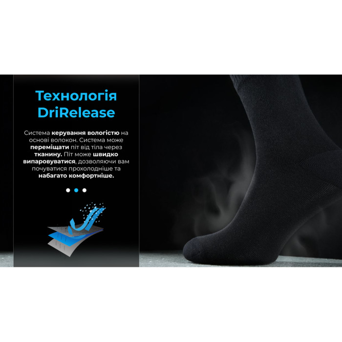 Носки водонепроницаемые Dexshell Ultra Thin Crew BLK, черный (XL)  