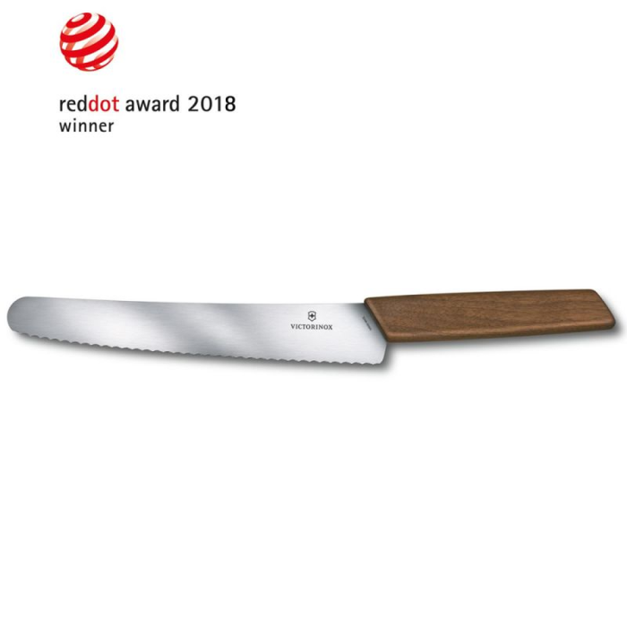 Кухонный нож Swiss Modern Bread&Pastry 22см волн. с орех. ручкой (GB)  