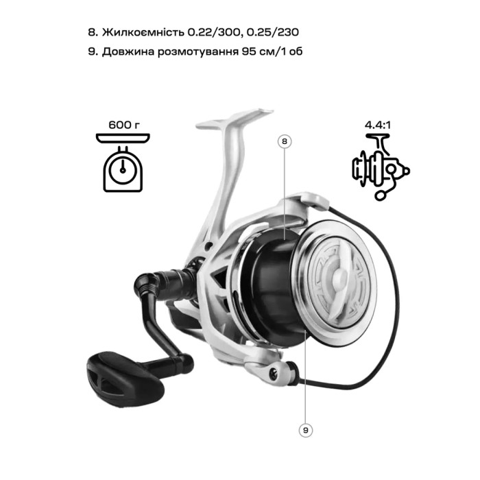 Катушка Brain Apex SW 10000 9+1BB 4.4:1  