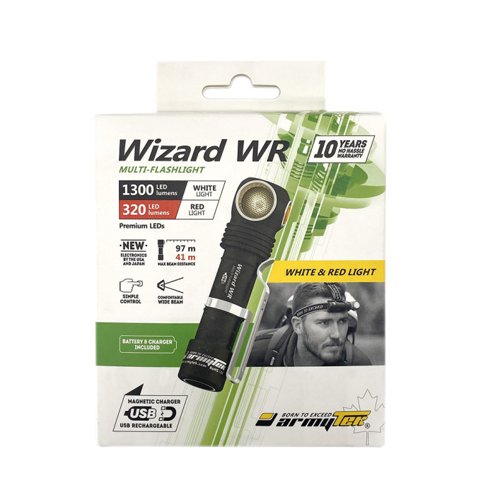 Налобный фонарь Armytek Wizard WR Magnet USB + 18650 White & Red  