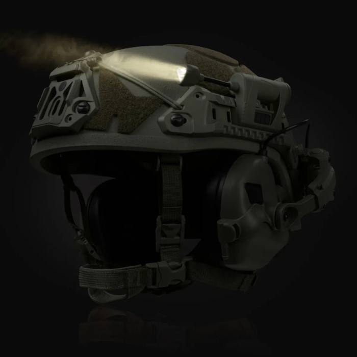 Тактический фонарь на шлем Night Evolution LT-09-T с 4 светодиодами. Олива  