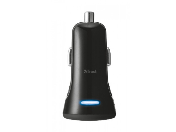 Автомобильное зарядное устройство Trust 20W Car Charger with 2 USB port Black  