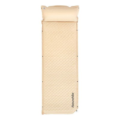 Самонадувающийся коврик одноместный с подушкой Naturehike CNK2300DZ014, 60 мм, бежевый (поврежденная упаковка)