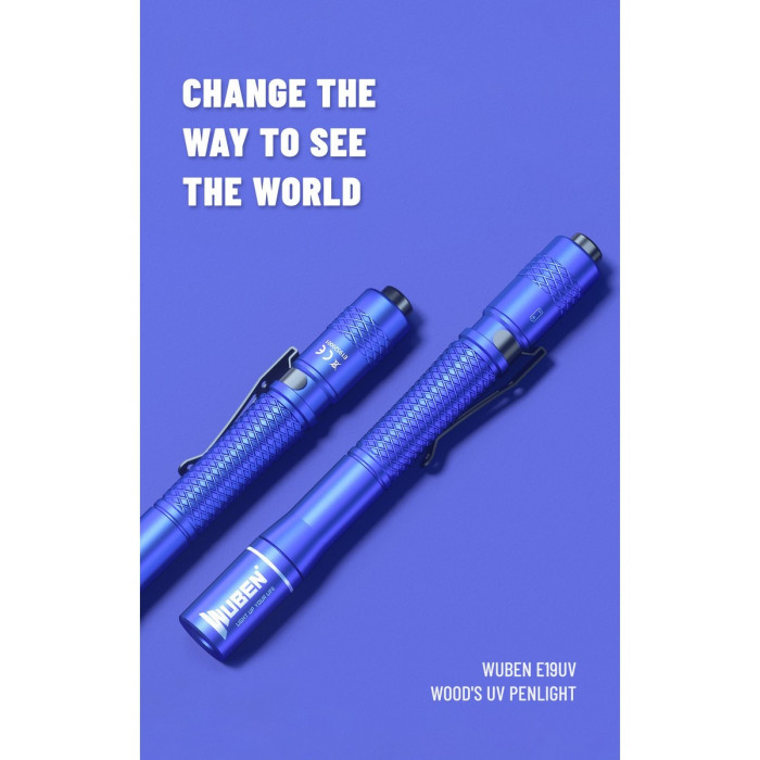 Ультрафиолетовый ручной фонарь Wuben E19UV, черный  