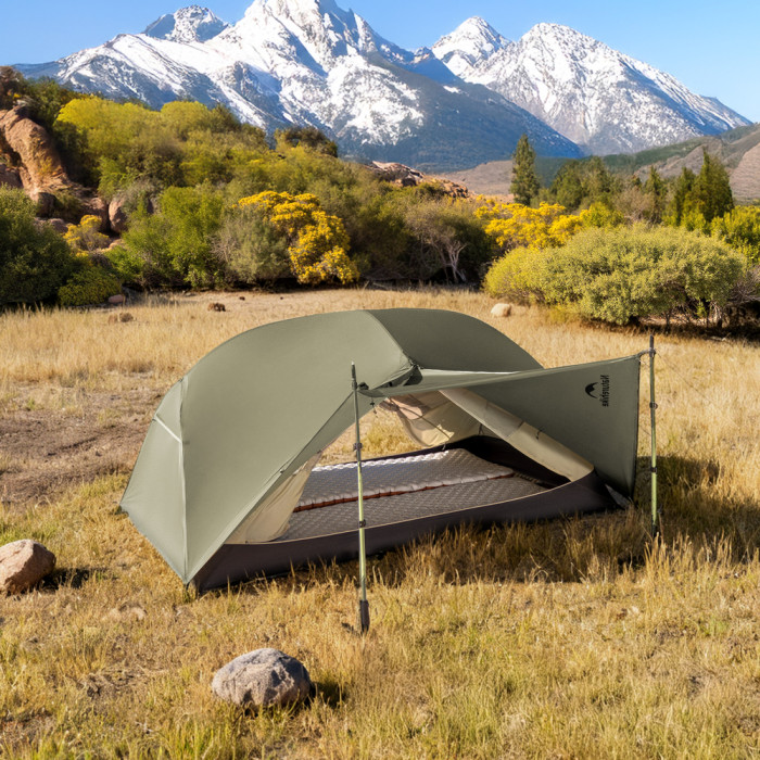 Палатка сверхлегкая двухместная Naturehike Mongar Hiking Tent Pro CNK2550WS037, 20D, зеленый  