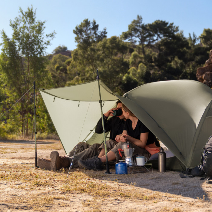 Палатка сверхлегкая двухместная Naturehike Mongar Hiking Tent Pro CNK2550WS037, 20D, зеленый  