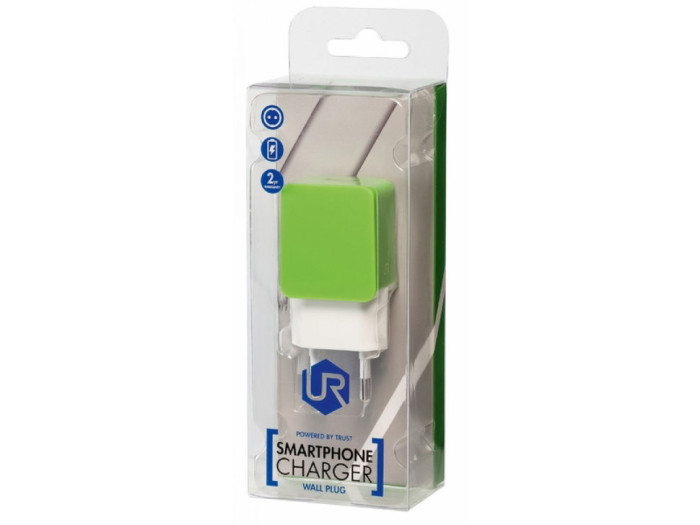 Сетевое зарядное устройство Trust URBAN Smart Wall Charger (lime)  