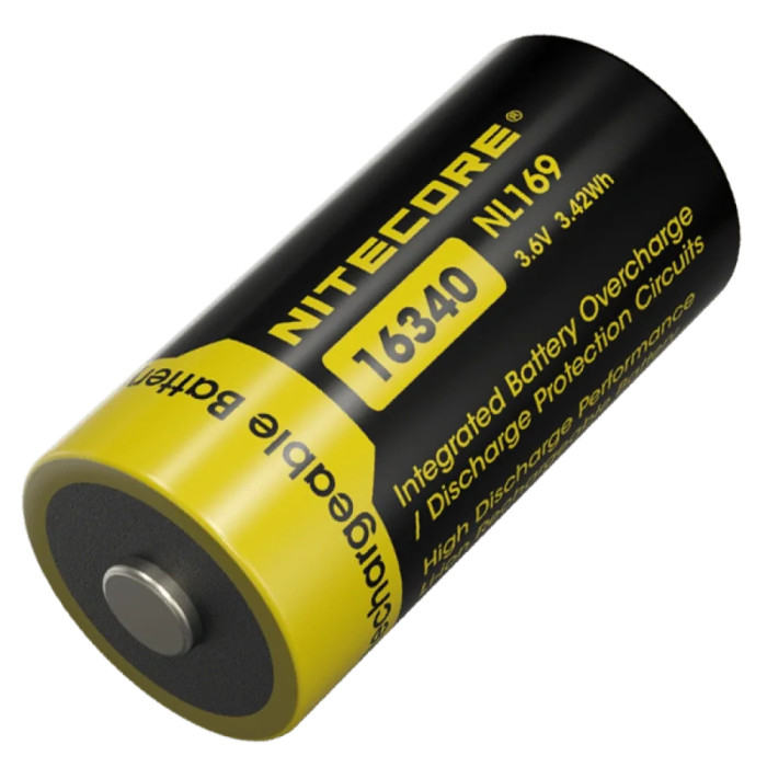 Аккумулятор литиевый Li-Ion CR123A Nitecore NL169 3.6V (950mAh), защищенный  