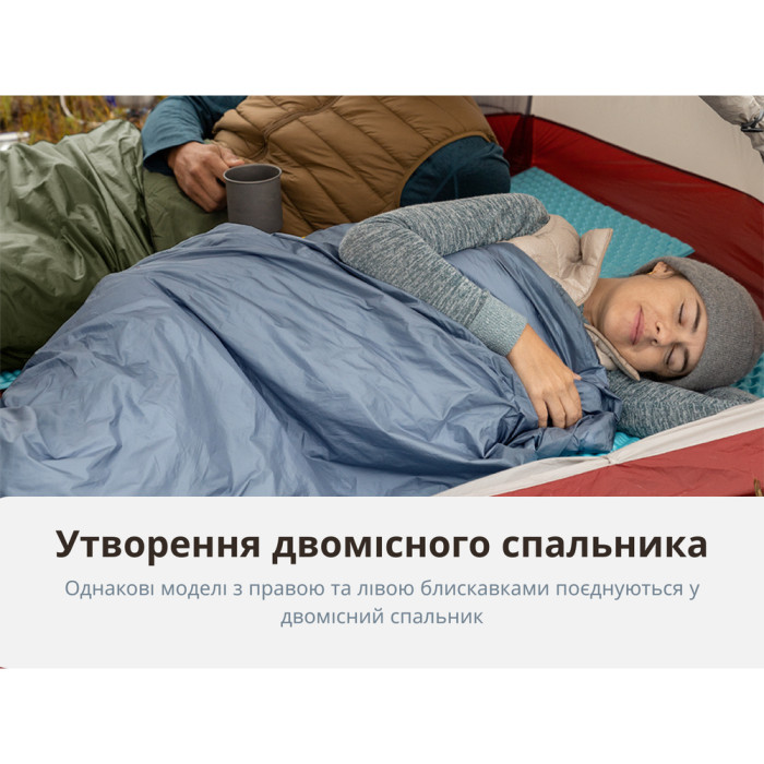 Спальный мешок Naturehike LW180 Mini NH21MSD04, правый, XL, темно-зеленый  