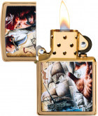 Зажигалка Zippo 204B Mazzi золотистая (29781)