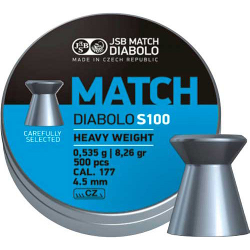 Пули пневматические JSB Match HW 4,51 мм 0,535 г 500 шт/уп (000026-500) 