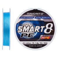 Шнур Favorite Smart PE 8x 150м #1.5/0.202mm 17lb/11.4kg, голубой