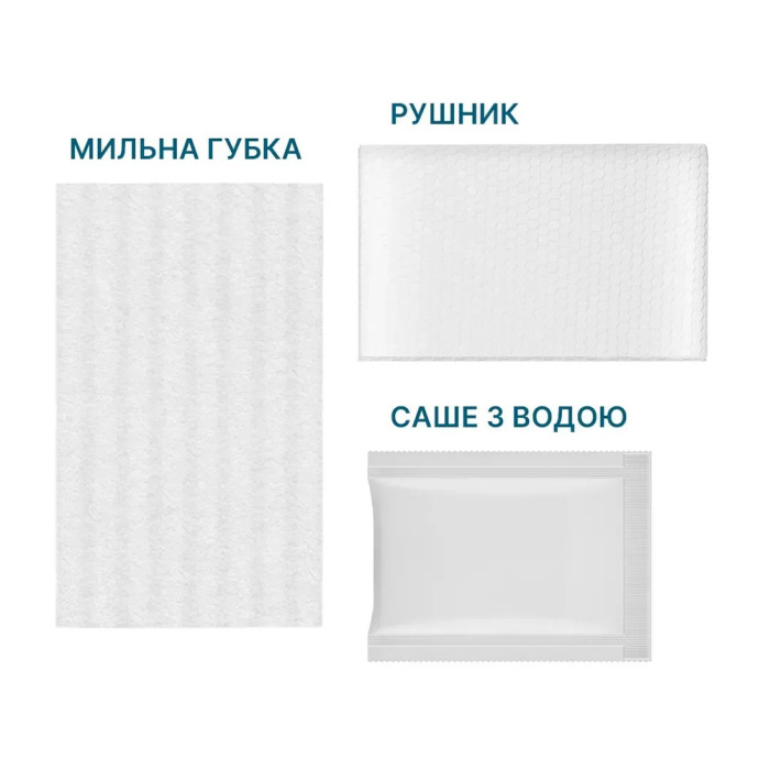 Сухой душ для военных Estem MILITARY EXTREME (Пенная губка + полотенце + саше с водой)  