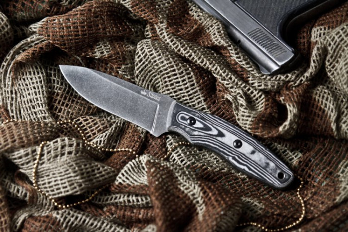 Нож Kizlyar Supreme Urban серый, сталь AUS8, рукоять микарта  