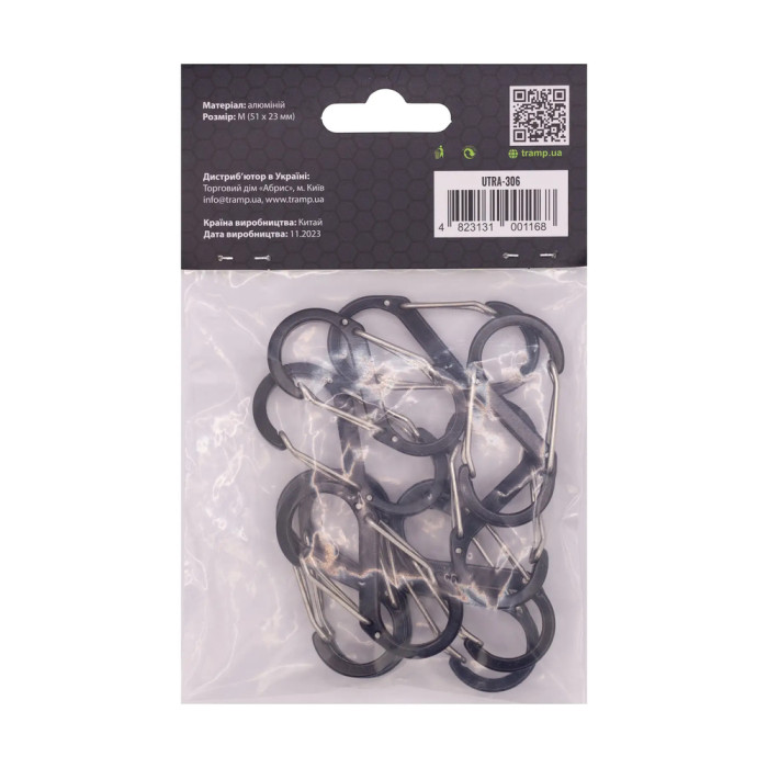 Набор алюминиевых карабинов Трамп S-типа средний UTRA-306 (10 шт)  