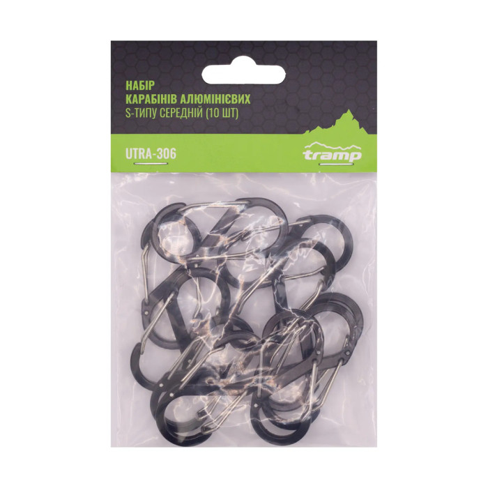 Набор алюминиевых карабинов Трамп S-типа средний UTRA-306 (10 шт)  