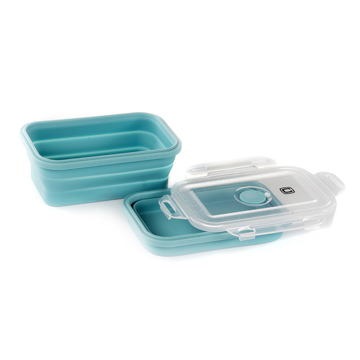 Ланчбокс складной с крышкой-защелкой голубой СИЛА (540 мл)  