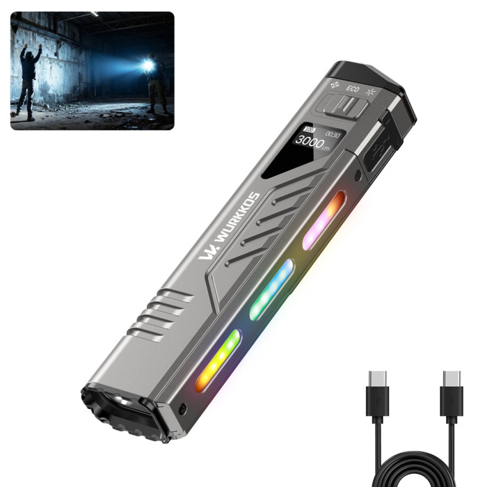 Фонарь Wurkkos TD11 3.7V 1670 mAH Built-in battery 3000lm  