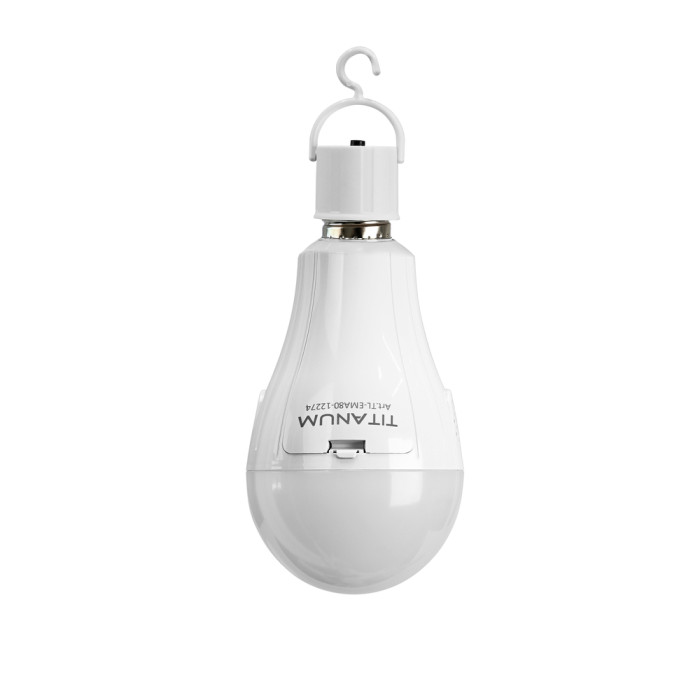 LED лампа аккумуляторная TITANUM A80 12W E27 4000K 230V  
