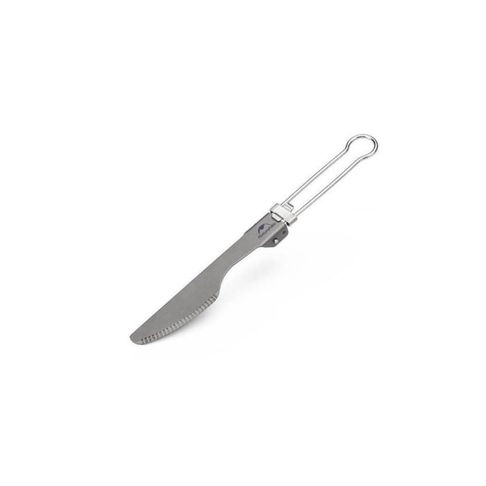 Нож титановый складной Naturehike NH19C001-J серый с мешочком  