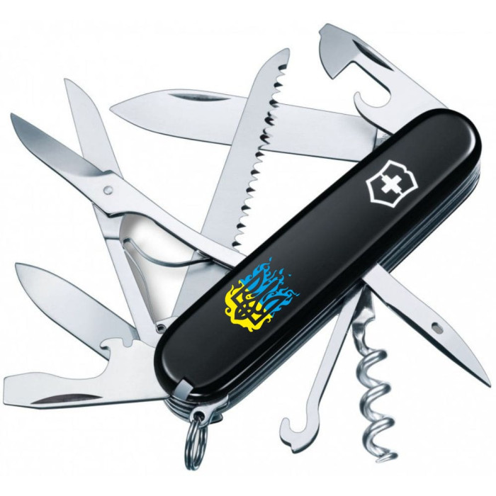 HUNTSMAN UKRAINE  91мм/15функ/черн /штоп/ножн/пила/крюк /огненный Трезубец 