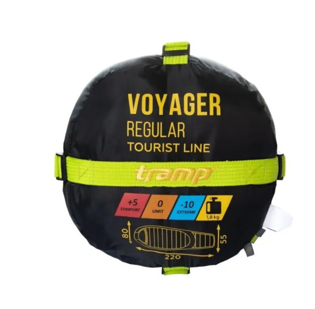Спальный мешок Tramp Voyager Long кокон левый оливковый/серый 230/90-55 TRS-052L  