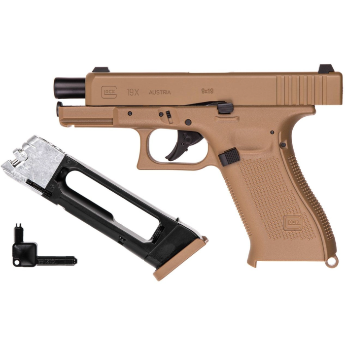 Пневматический пистолет Umarex Glock 19X TAN Blowback кал.4,5мм (с затворной задержкой) (5.8367)  