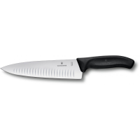 Кухонный нож SwissClassic Carving 20см рифл. широк. с черн. ручкой (GB)