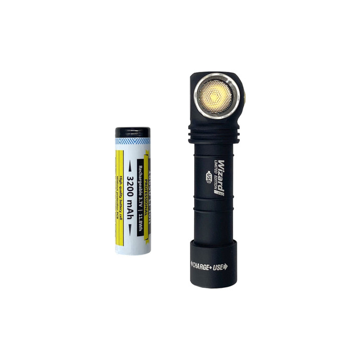 Налобный фонарь Armytek Wizard Pro Magnet USB + 18650 Nichia LED Warm CRI  