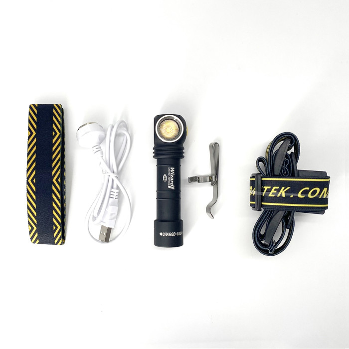 Налобный фонарь Armytek Wizard Pro Magnet USB + 18650 Nichia LED Warm CRI  