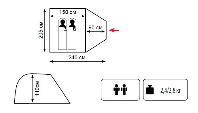 Палатка Tramp Lite Fly 2 олива  