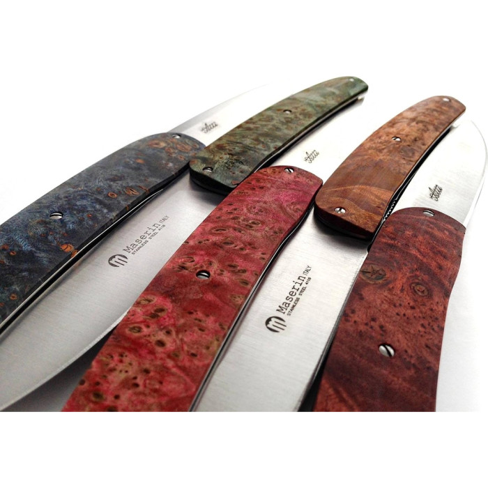 Нож Maserin Gourmet, 1.4116, зеленый кап тополя  