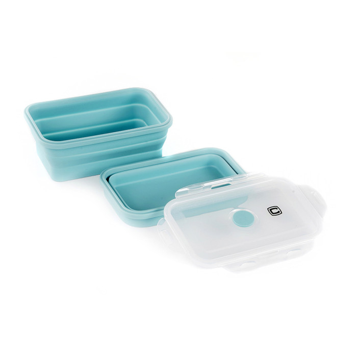 Ланчбокс складной с крышкой-защелкой голубой СИЛА (800 мл)  