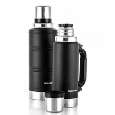 Термос Naturehike Q-9H NH19SJ011, 304 сталь, 1.25 л, черный