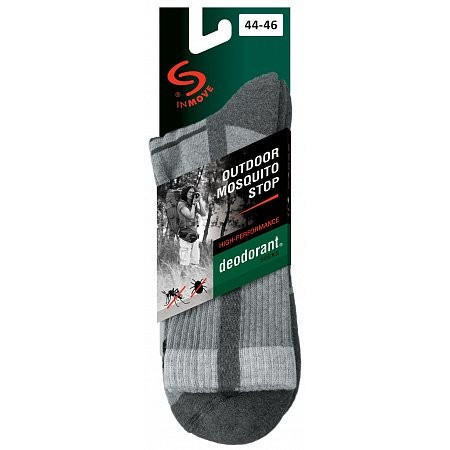 Термоноски InMove Outdoor Mosquitostop Серый с графитом, 44-46  