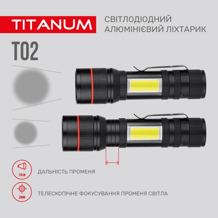 Портативный светодиодный фонарик TITANUM TLF-T02 120Lm 6500K  