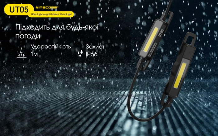 Фонарь сигнальный для бега Nitecore UT05 (400 люмен)  