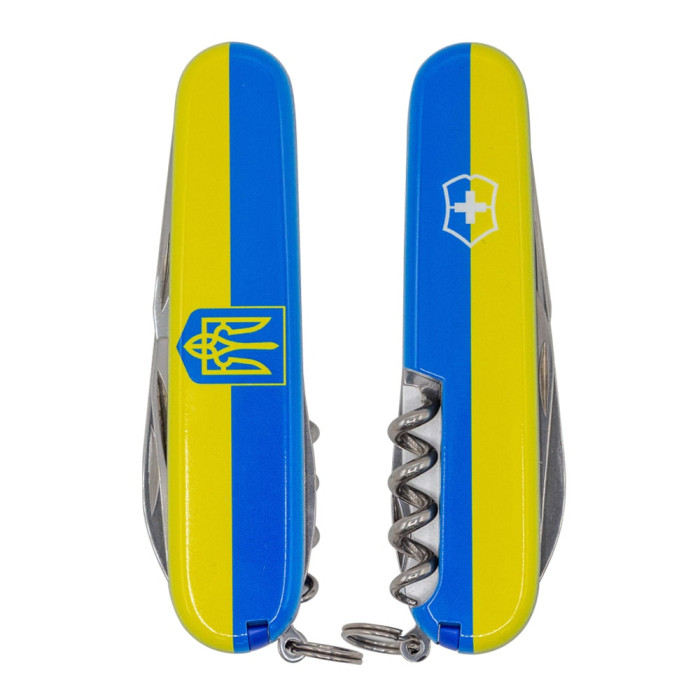 Нож Climber Ukraine 91мм/14функ/Герб на флаге гориз.  