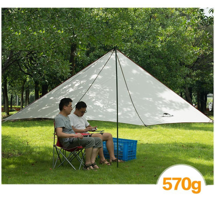 Тент туристический Naturehike 20D silicone 4,25х2.55м 0,57 кг grey/white (NH15T003-M)  