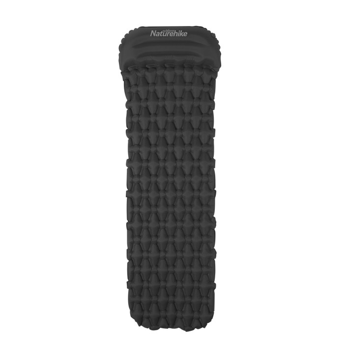 Надувной коврик с подушкой и мешком для надувания Naturehike FC-12 NH19Z003-P, 65 мм, графит  