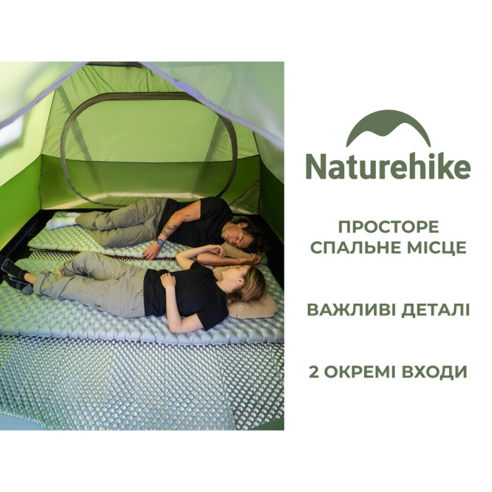 Палатка трехместная Naturehike Bleik Series Tent CNK2550WS038, зеленый (6977465863546)  