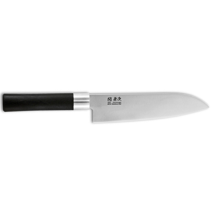 Нож кухонный Kanetsugu Japanese Hocho Santoku Knife 170mm Black plastic handle (4003)  