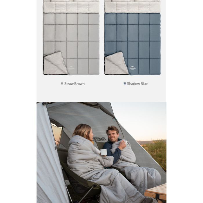 Спальный мешок двухместный Naturehike NH21MSD05, голубой  